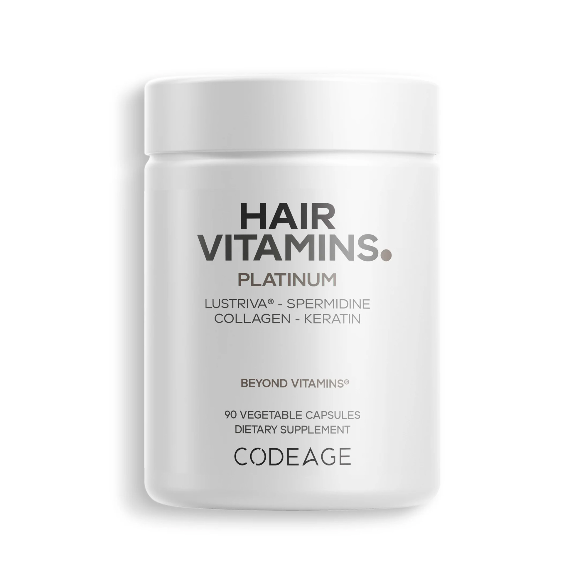 Codeage, Hair Vitamins Platinum with Lustriva, Collagen & Keratin, 90 Vegicaps Codeage, Hair Vitamins Platinum with Lustriva, Collagen & Keratin, 90 Vegicaps