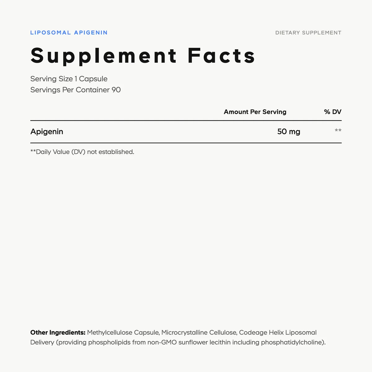 Codeage, Liposomal Apigenin, 50 mg, 90 Vegicaps