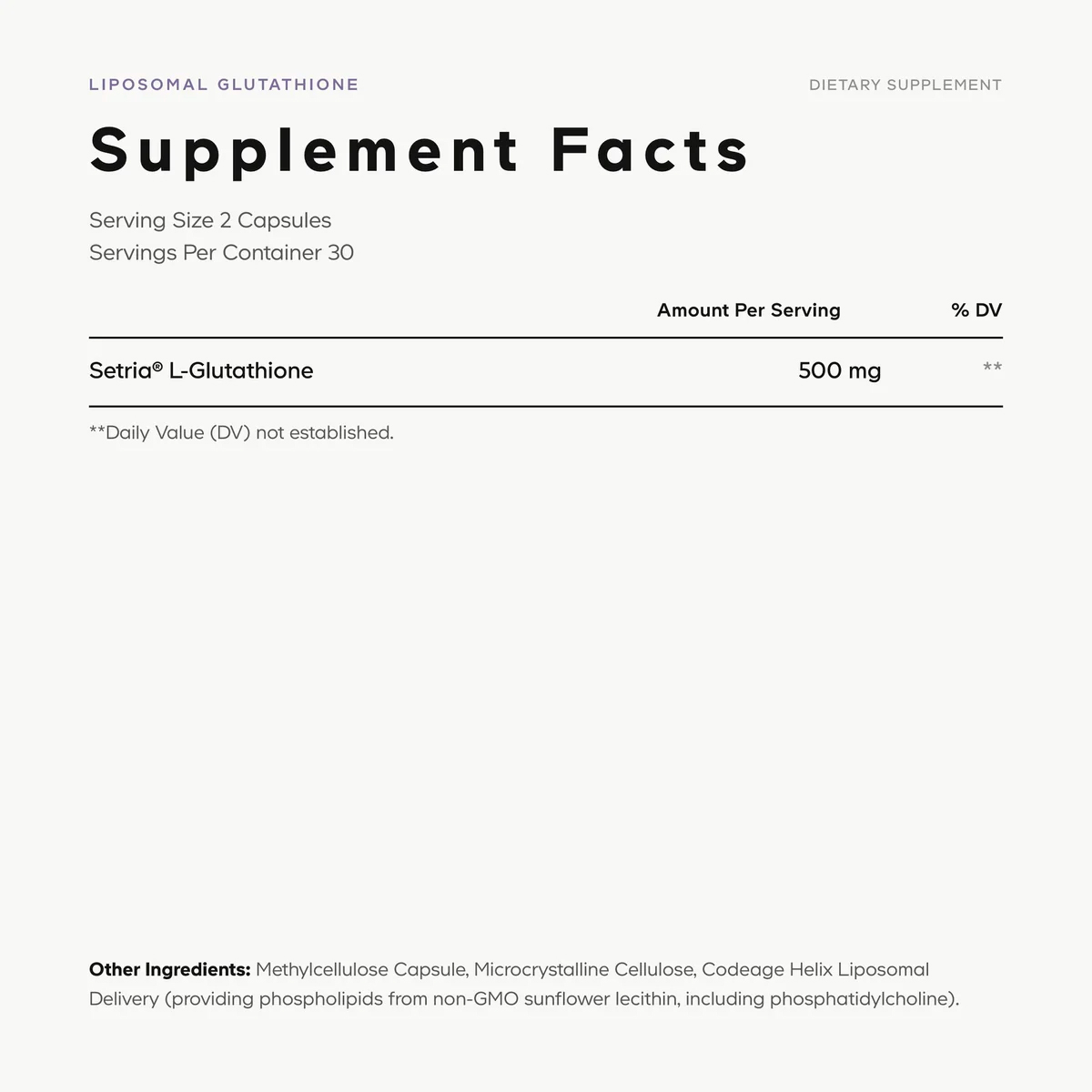 Codeage, Liposomal Setria Glutathione, 500 mg, 60 Vegicaps