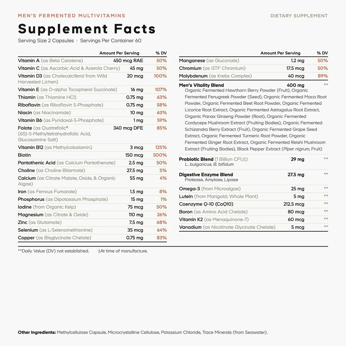 Codeage, Men’s Daily Fermented Multivitamin, 120 Vegicaps