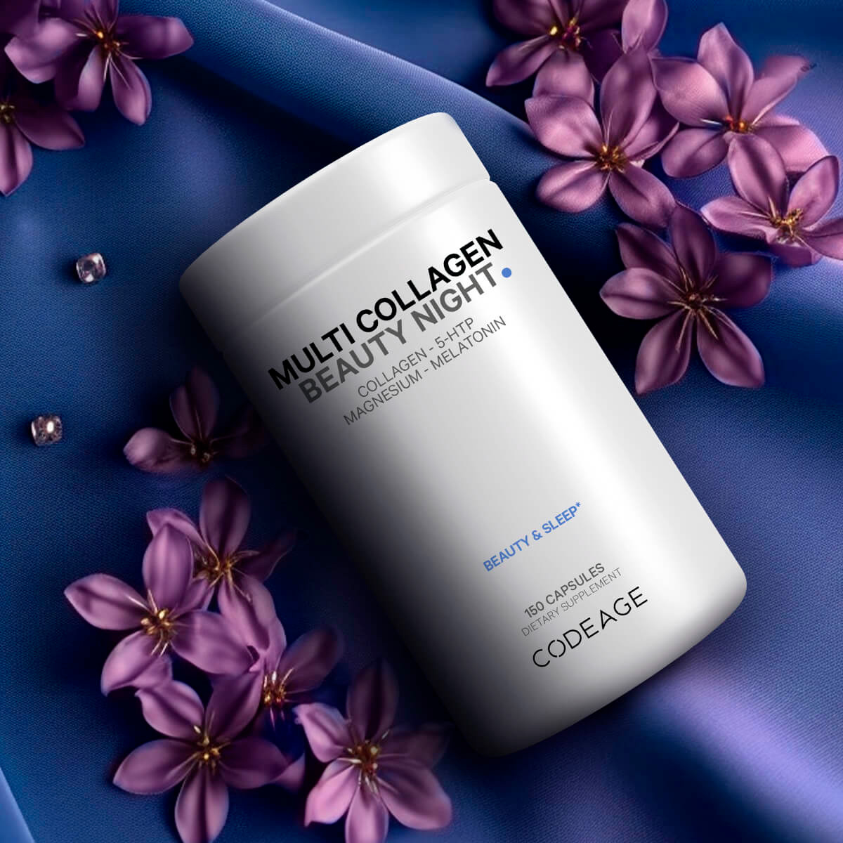 Codeage, Multi Collagen Beauty Night with 5-HTP, Magnesium & Melatonin, 150 Vegicaps