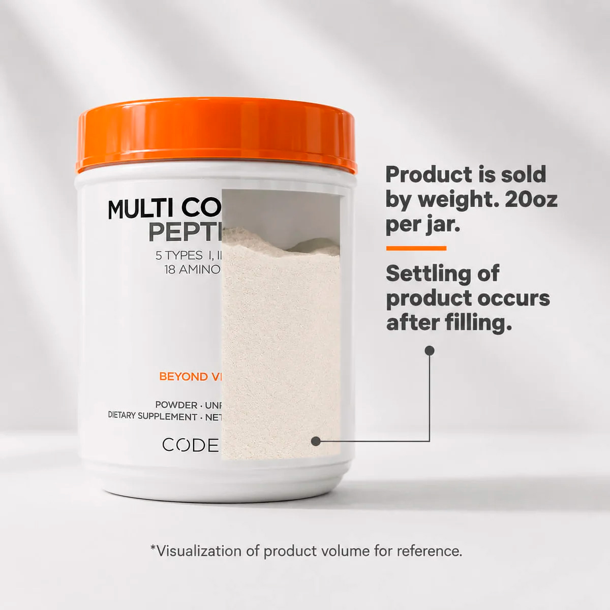 Codeage, Multi Collagen Peptides with 18 Amino Acids, Unflavored, 9 g, 20 oz