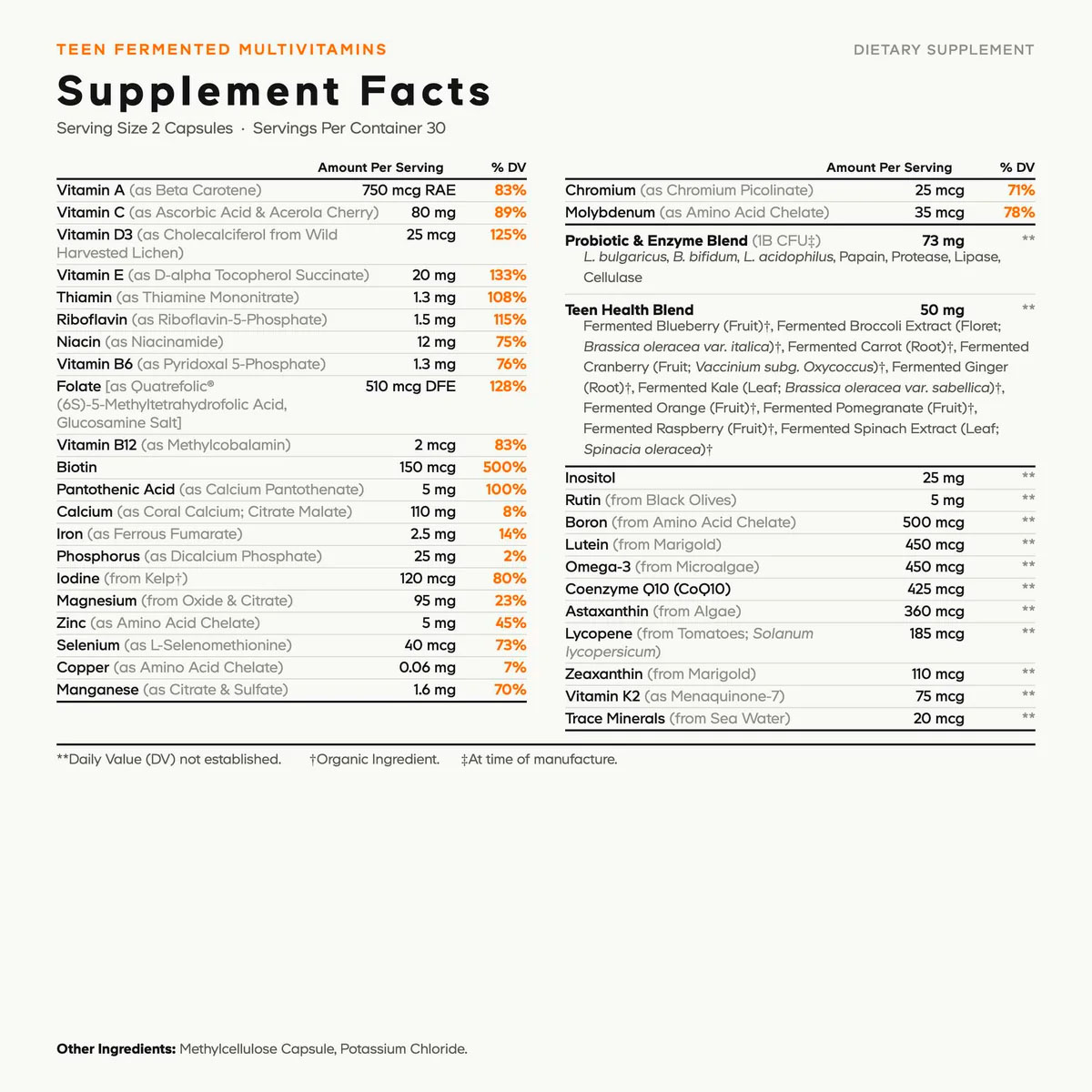 Codeage, Teen’s Daily Fermented Multivitamin, 60 Vegicaps