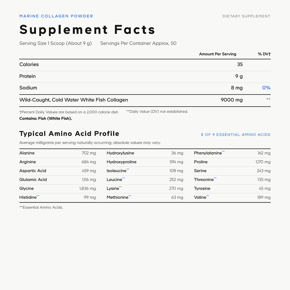 Codeage, Wild-Caught Marine Hydrolyzed Collagen Peptides, 9 g, 15.87 oz